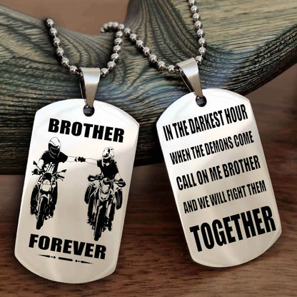 TWD Personalized Double Sided Dog Tag For My Brother - Call On Me Brother And We Will Fight Them Together Gift For Your Friend