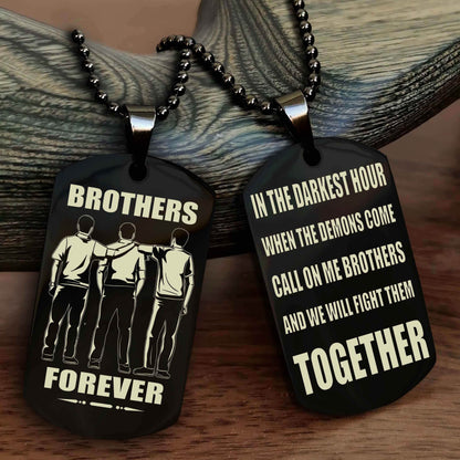Knight Templar Personalized Double Sided Dog Tag For My Brother - Call On Me Brother And We Will Fight Them Together Gift For Your Friend