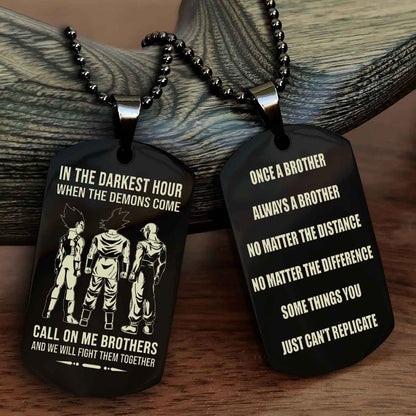 OP Customizable engraved dog tag double sided gift from brother Once A Brother Always A Brother