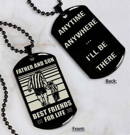 Hockey NVL Personalized Double Sided Dog Tag Father And Son Best Friends For Life - Message on the back side