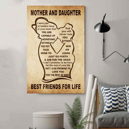 Personalized Family Poster Canvas Mother And Daughter Best Friend For Life Gift From Mom Gift For Your Daughter With Motivational Message