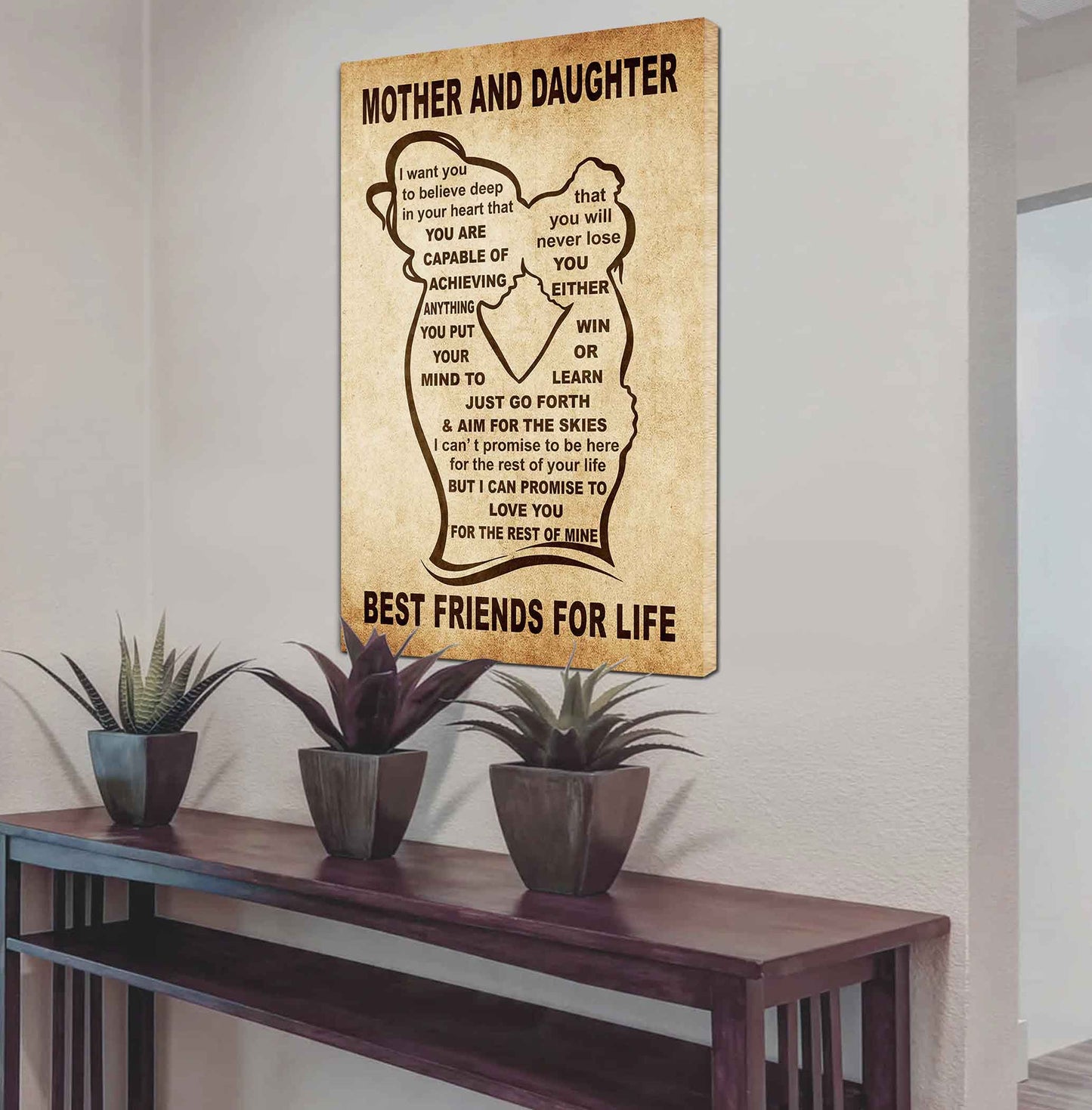 Personalized Family Poster Canvas Mother And Daughter Best Friend For Life Gift From Mom Gift For Your Daughter With Motivational Message