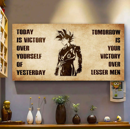 Personalized DRB Poster Canvas - Today Is Victory Over Yourself Of Yesterday Tomorrow Is Your Victory Over Lesser Men
