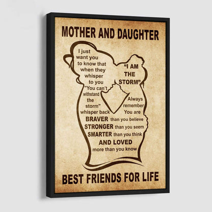 Personalized Family Poster Canvas Mother And Daughter Best Friend For Life Gift From Mom Gift For Your Daughter With Motivational Message
