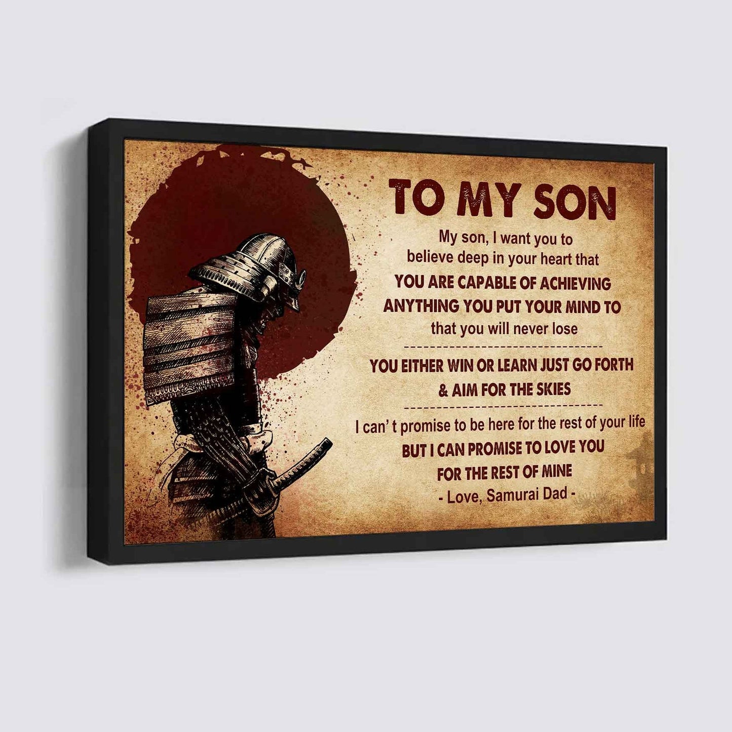 New Version Warrior Poster Canvas You Will Never Lose You Either Win Or Learn From Dad To Son