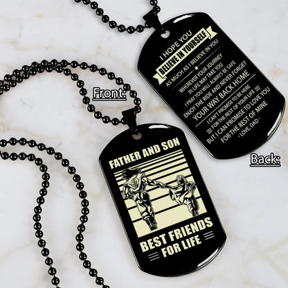 NVL Personalized Double Sided Dog Tag Father And Son Best Friends For Life - Message on the back side