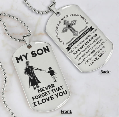 Samurai customizable engraved dog tag, gifts from dad mom to son- Be the nice kid