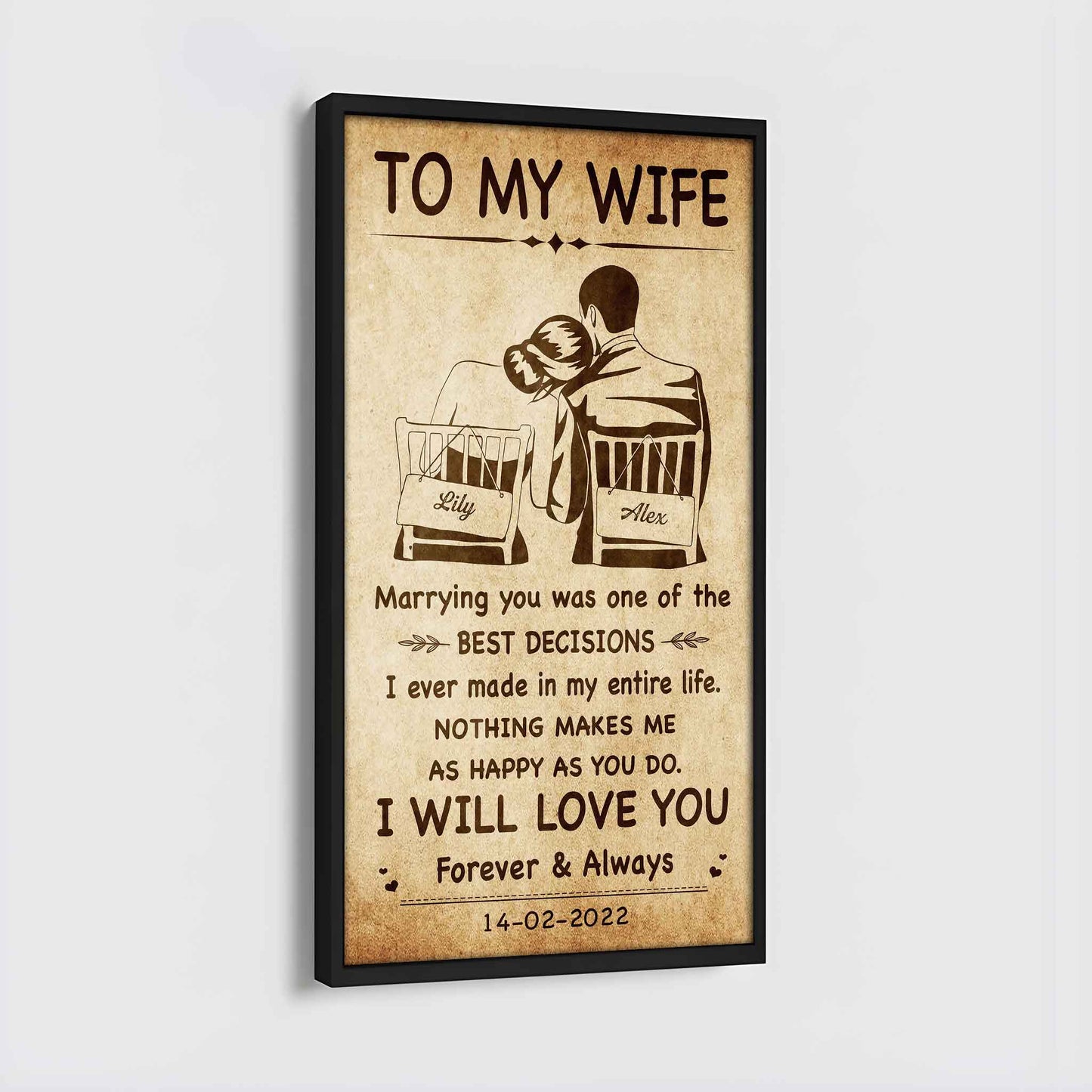 Poster Canvas To My Wife Marrying You Was One Of The Best Decisions - I Will Love You Forever And Always Gift For Your Wife