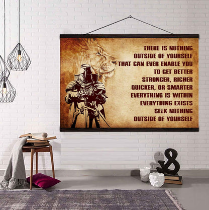 Soldier Poster Canvas There Is Nothing Outside Of Yourself Best Gift With Motivation Quotes
