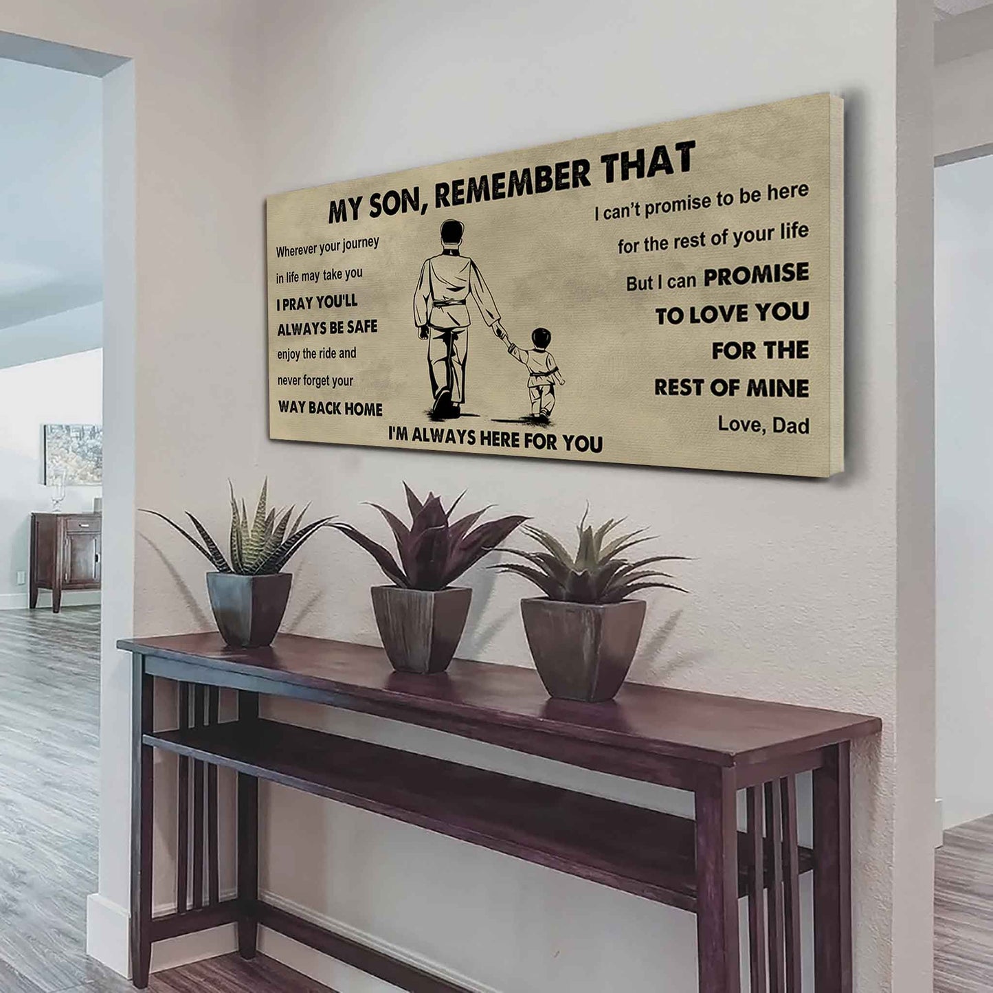 Personalized Sport Poster Canvas -  My Son Remember That Never Forget Your Way Back Home