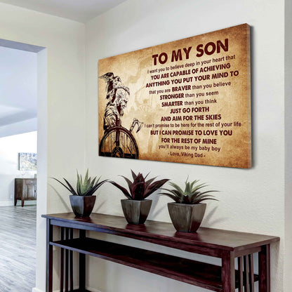 New Version Warrior Poster Canvas Just Go Forth And Aim For The Skies From Dad To Son Gift For Your Son Motivational Quotes