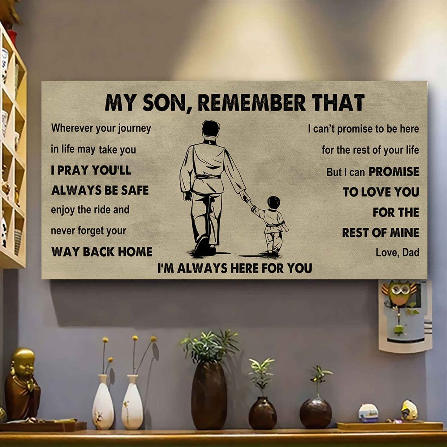 Personalized Sport Poster Canvas -  My Son Remember That Never Forget Your Way Back Home