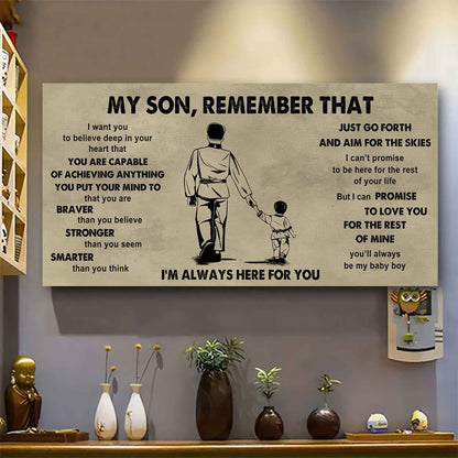 Personalized Sport Poster Canvas - My Son Remember That Just Go Forth And Aim For The Skies