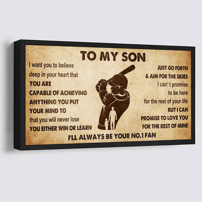 Personalized Sport Poster Canvas I'll Be Your No 1 Fan Dad To Son - You Will Never Lose You Either Win Or Learn
