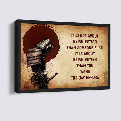 Soldier Poster Canvas It's Not About Being Better Than Someone Else Best Gifts Motivation Quotes (Copy)
