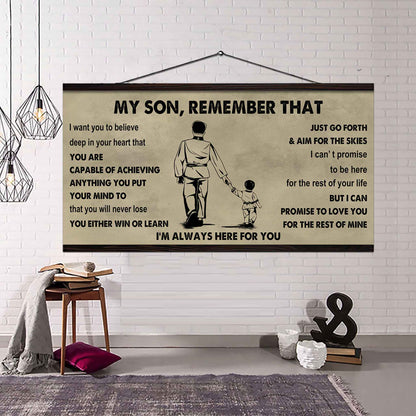 Personalized Sport Poster Canvas -  My Son Remember That You Will Never Lose You Either Win Or Learn