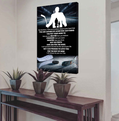 American Football Poster Canvas Grandma To Grandson - That You Are Braver Than You Believe You Are Capable Of I Will Always Your No 1 Fan