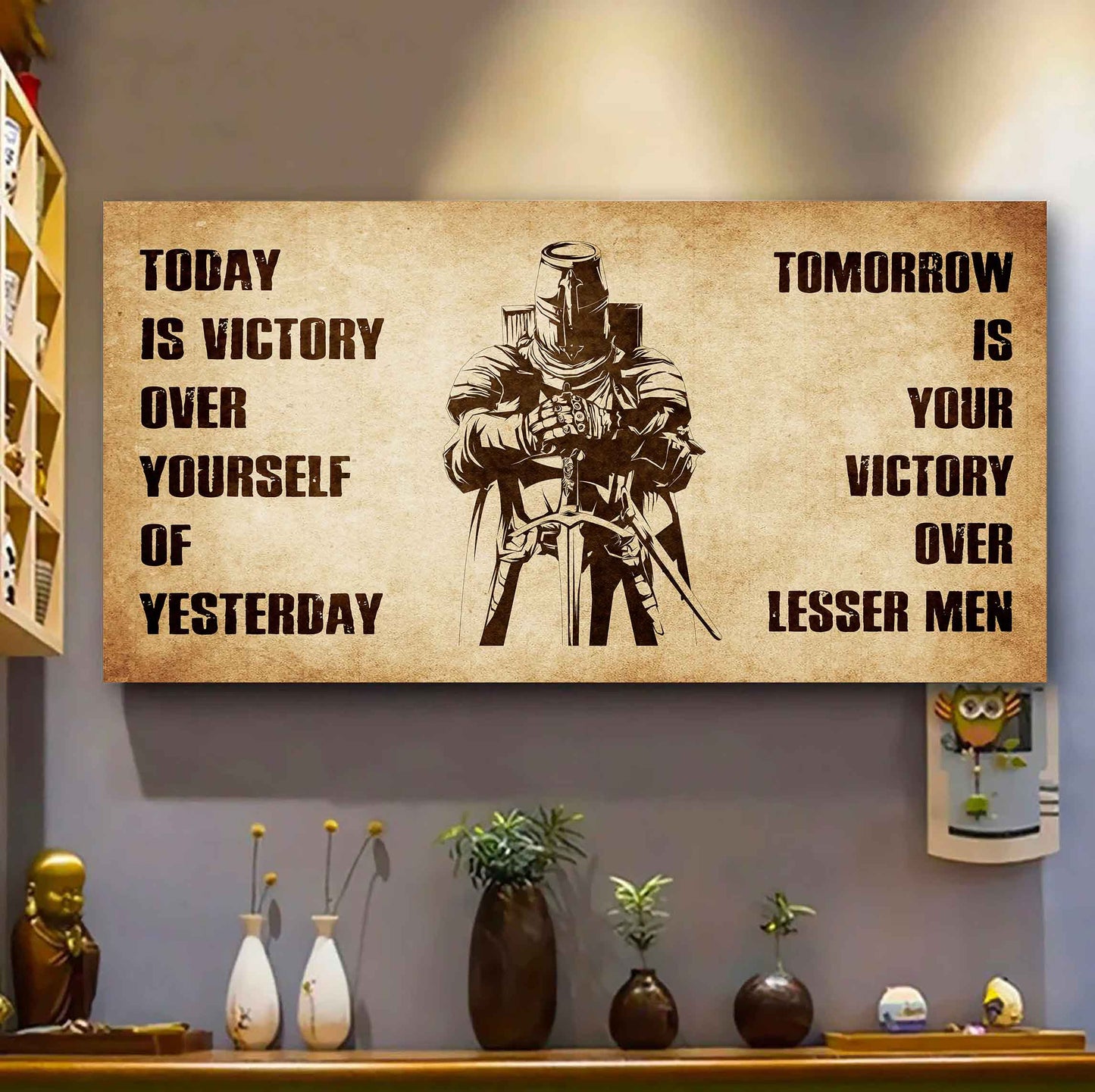 Personalized DRB Poster Canvas - Today Is Victory Over Yourself Of Yesterday Tomorrow Is Your Victory Over Lesser Men