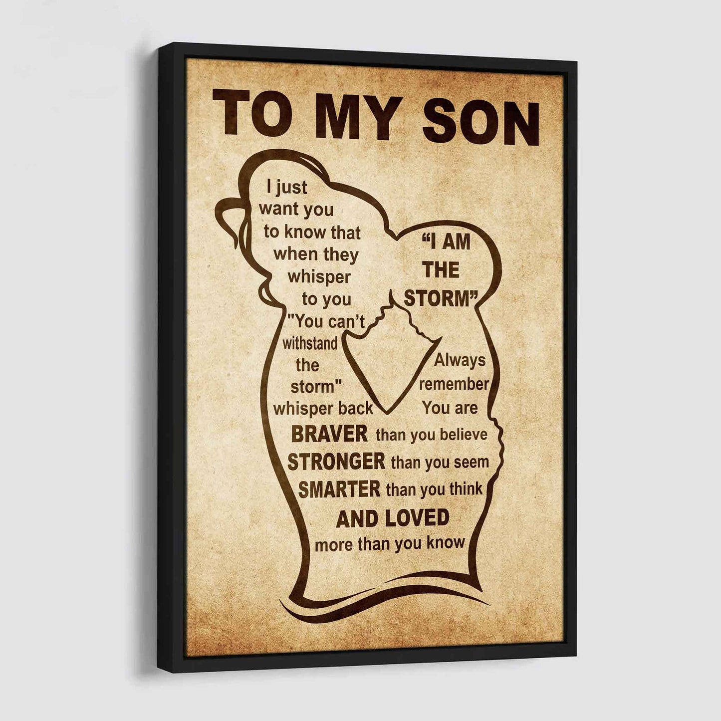 Personalized Family Poster Canvas Mom To My Son Gift From Mom Gift For Your Son With Motivational Message