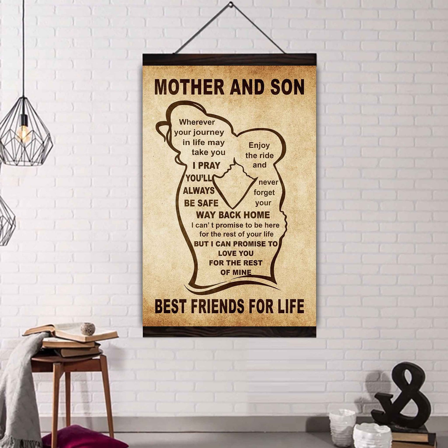 Personalized Family Poster Canvas Mother And Son Best Friend For Life Gift From Mom Gift For Your Son With Motivational Message