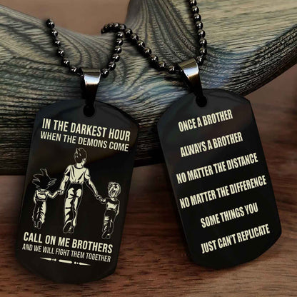 OP Customizable engraved dog tag double sided gift from brother Once A Brother Always A Brother
