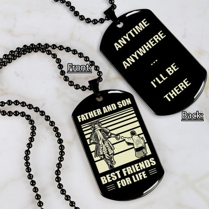 NVL Personalized Double Sided Dog Tag Father And Son Best Friends For Life - Message on the back side
