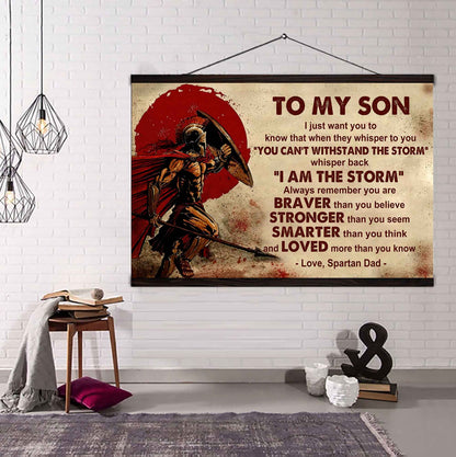 Knight Templar Poster Canvas Whisper Back I'm The Storm From Dad To Son Gift For Your Son