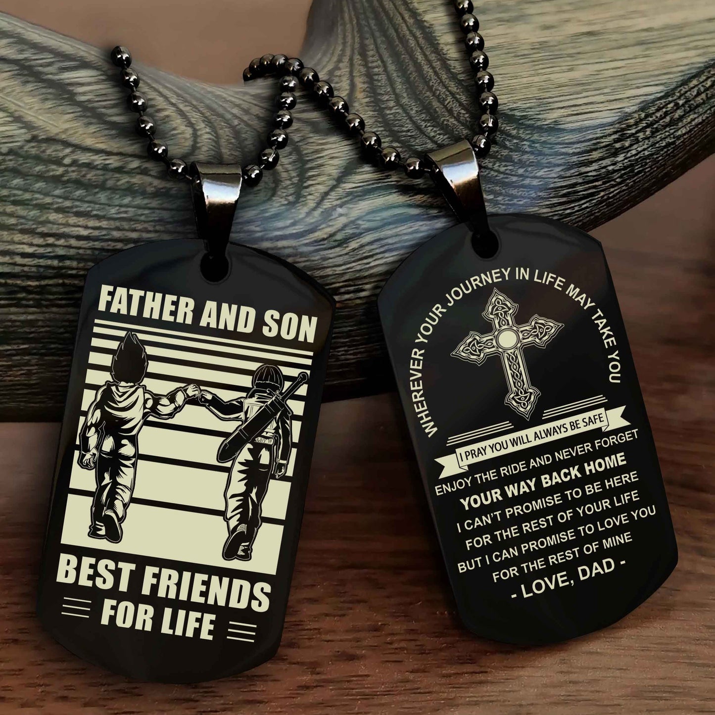 Knight Templar Cross Double Sided Dog Tag Father And Son Best Friend For Life - Gift For Son Never Forget Your Way Back Home