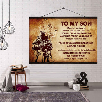 Knight Templar Poster Canvas You Will Never Lose You Either Win Or Learn From Dad To Son