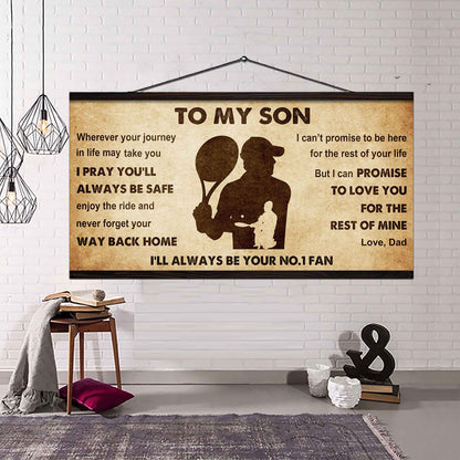 Personalized Sport Poster Canvas I'll Be Your No 1 Fan Dad To Son - Never Forget Your Way Back Home