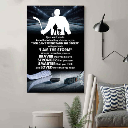 Poster Canvas To My Son Whisper Back I Am The Storm Loved More Than You Know Gift From Dad