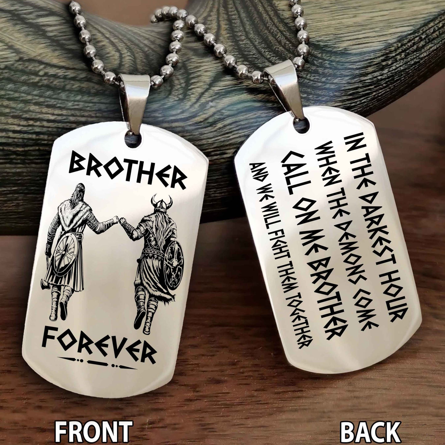 OP team 3 Engraved Double Sided Dog Tag Call On Me Brother NAG Brothers Forever We Will Fight Them Together