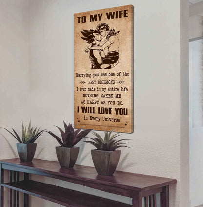 Poster Canvas To My Wife Marrying You Was One Of The Best Decisions - I Will Love You Forever And Always Gift For Your Wife