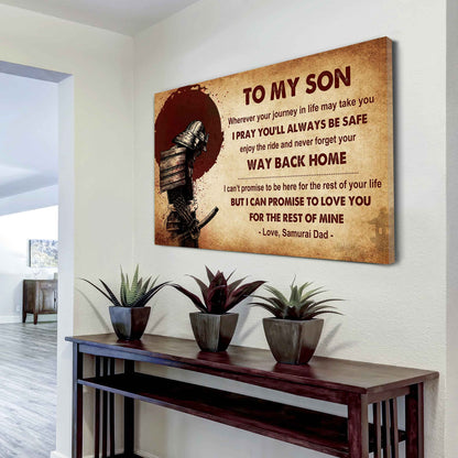 Knight Templar Poster Canvas Your Way Back Home From Dad To Son Gift For Your Son