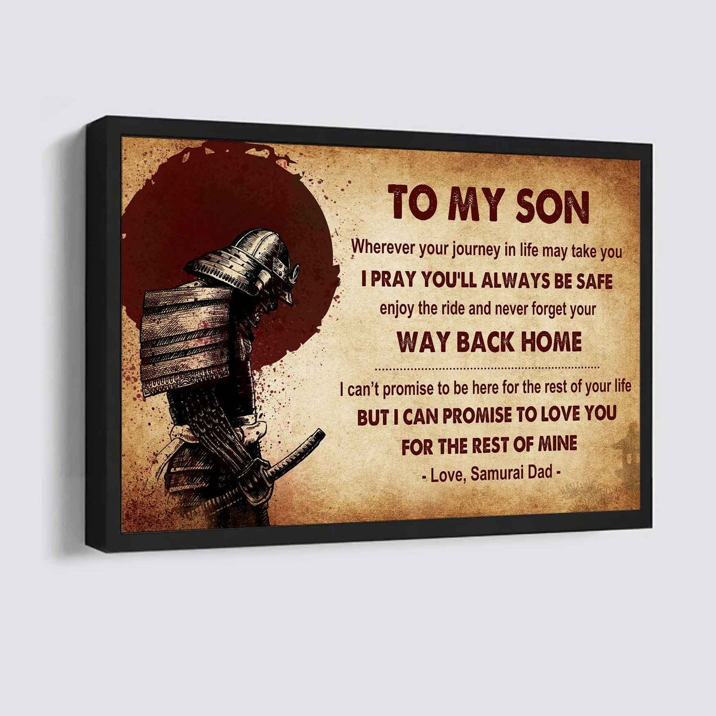 Knight Templar Poster Canvas Your Way Back Home From Dad To Son Gift For Your Son