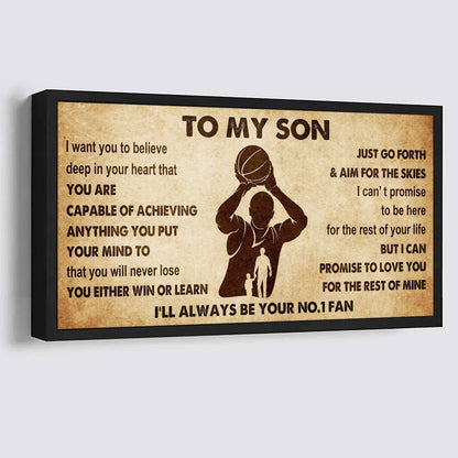 Personalized Sport Poster Canvas I'll Be Your No 1 Fan Dad To Son - You Will Never Lose You Either Win Or Learn