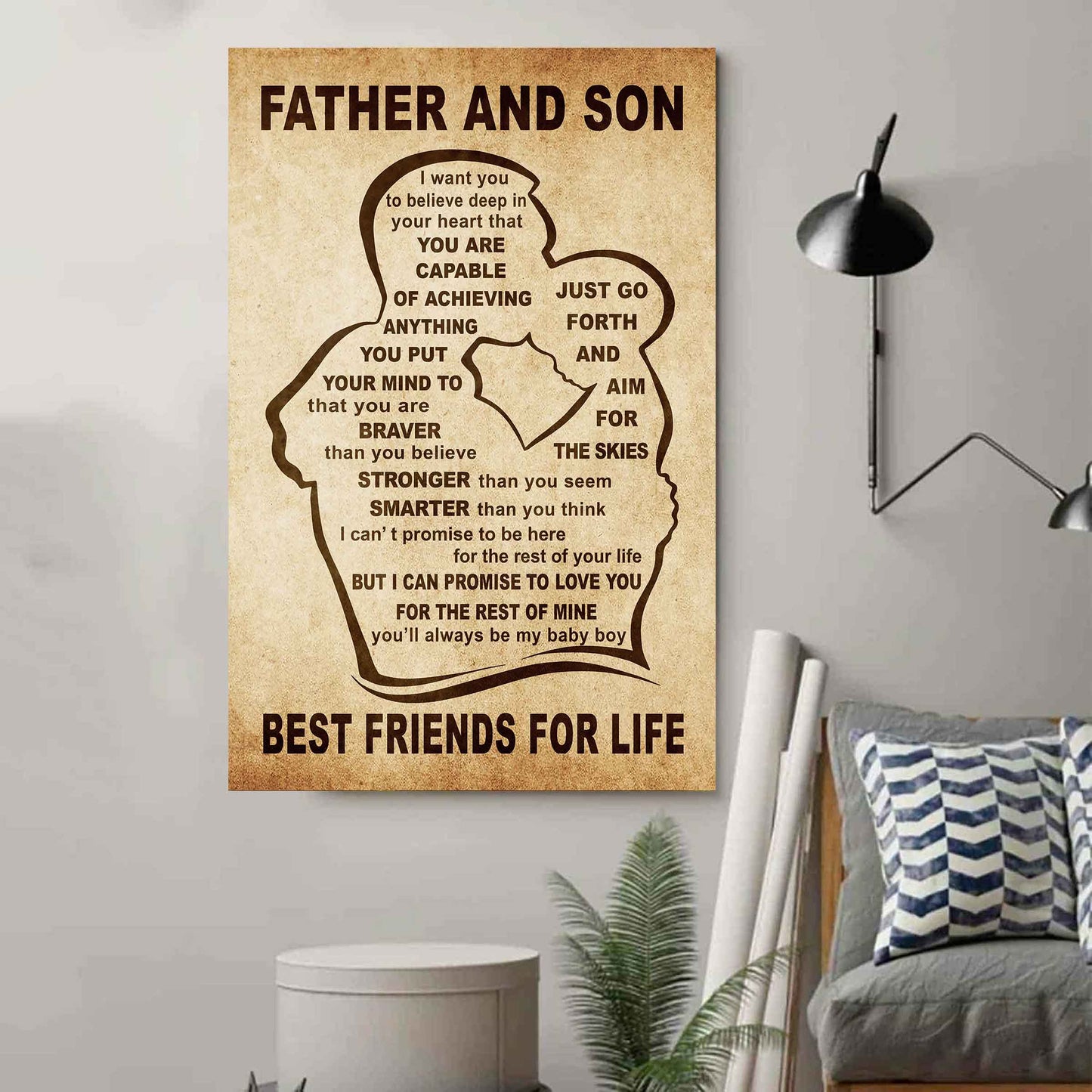 Personalized Family Poster Canvas Never Forget Your Way Back Home To My Son Gift From Dad Gift For Your Son