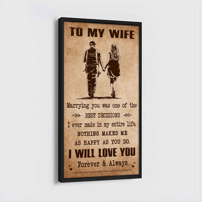 Poster Canvas To My Wife Marrying You Was One Of The Best Decisions - I Will Love You Forever And Always Gift For Your Wife