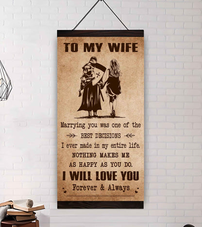 Poster Canvas To My Wife Marrying You Was One Of The Best Decisions - I Will Love You Forever And Always Gift For Your Wife
