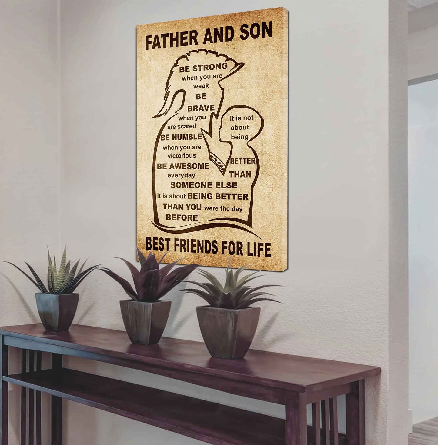 Personalized Family Poster Canvas Be Strong When You Are Weak Be Badass Everyday To My Son Gift From Dad With Motivational Message Quotes