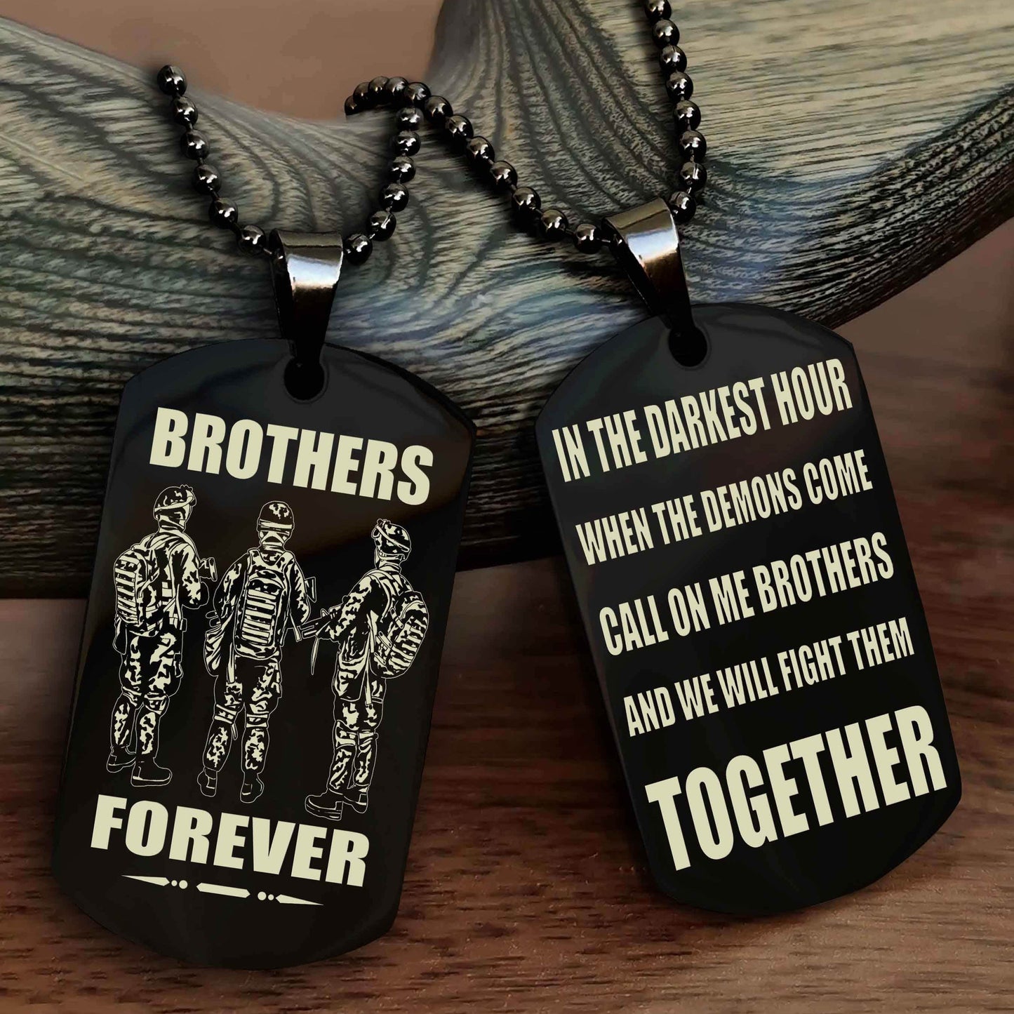 TWD Personalized Double Sided Dog Tag For My Brother - Call On Me Brother And We Will Fight Them Together Gift For Your Friend