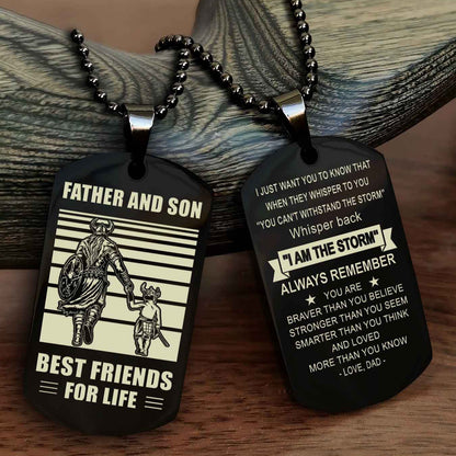New Viking Double Side Dog Tag Father And Son Best Friends For Life From Dad To Son With Message On The Back Gift For Your Son