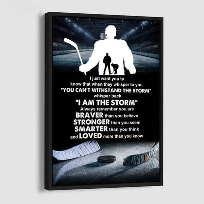 Poster Canvas To My Son Whisper Back I Am The Storm Loved More Than You Know Gift From Dad