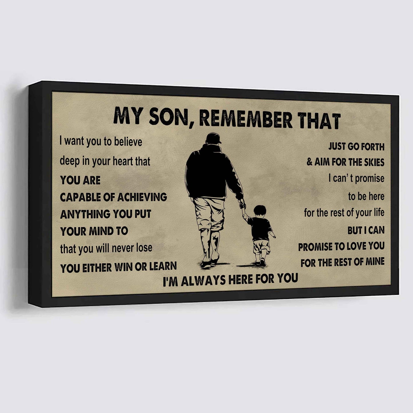 Personalized DRB Poster Canvas - My Son Remember That You Will Never Lose You Either Win Or Learn