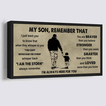 Personalized DRB Poster Canvas - My Son Remember That Whisper Back I Am The Storm
