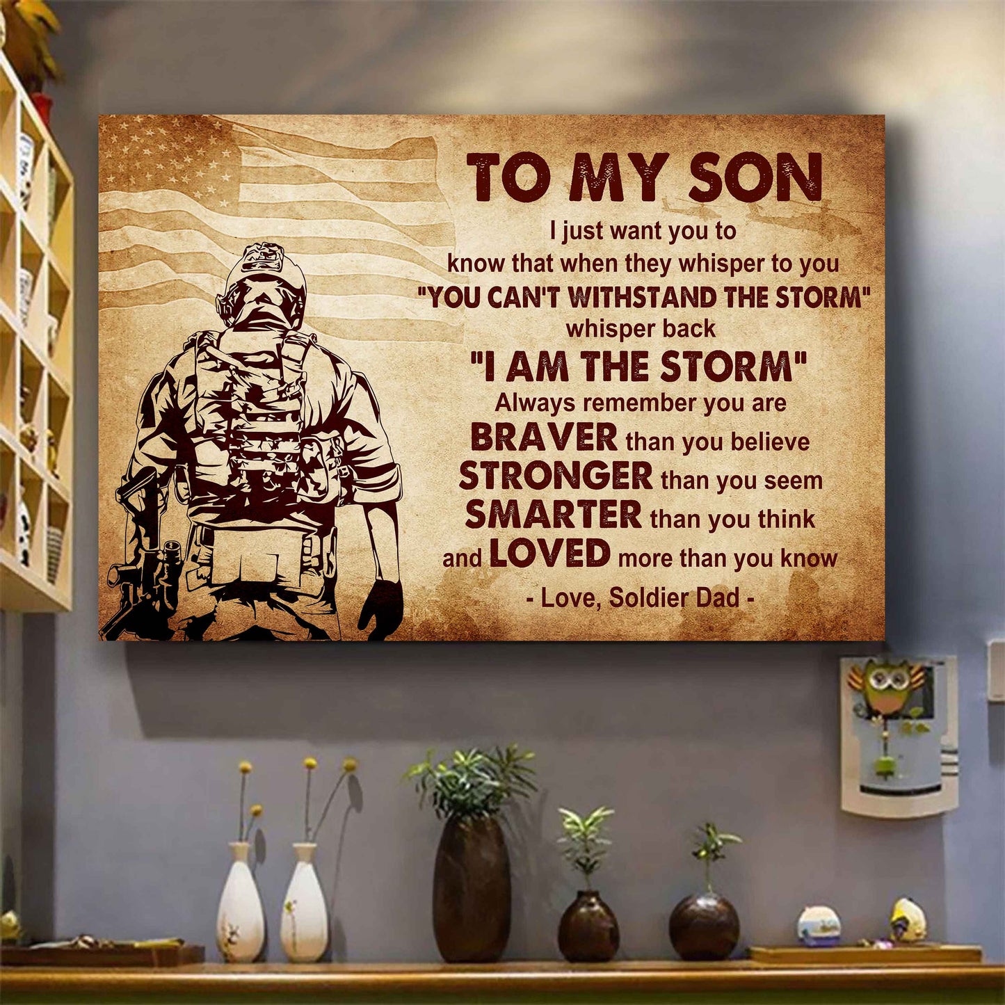 Knight Templar Poster Canvas Whisper Back I'm The Storm From Dad To Son Gift For Your Son