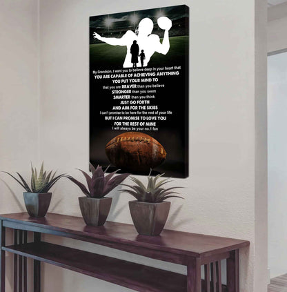 Tennis Poster Canvas Grandma To Grandson - That You Are Braver Than You Believe You Are Capable Of I Will Always Your No 1 Fan