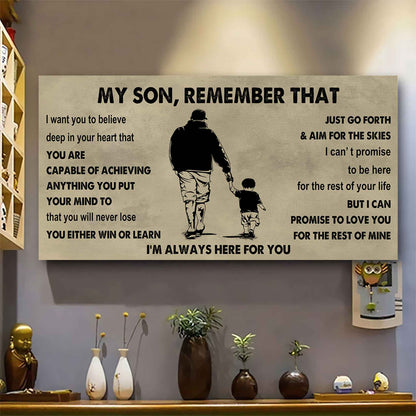 Personalized Sport Poster Canvas -  My Son Remember That You Will Never Lose You Either Win Or Learn