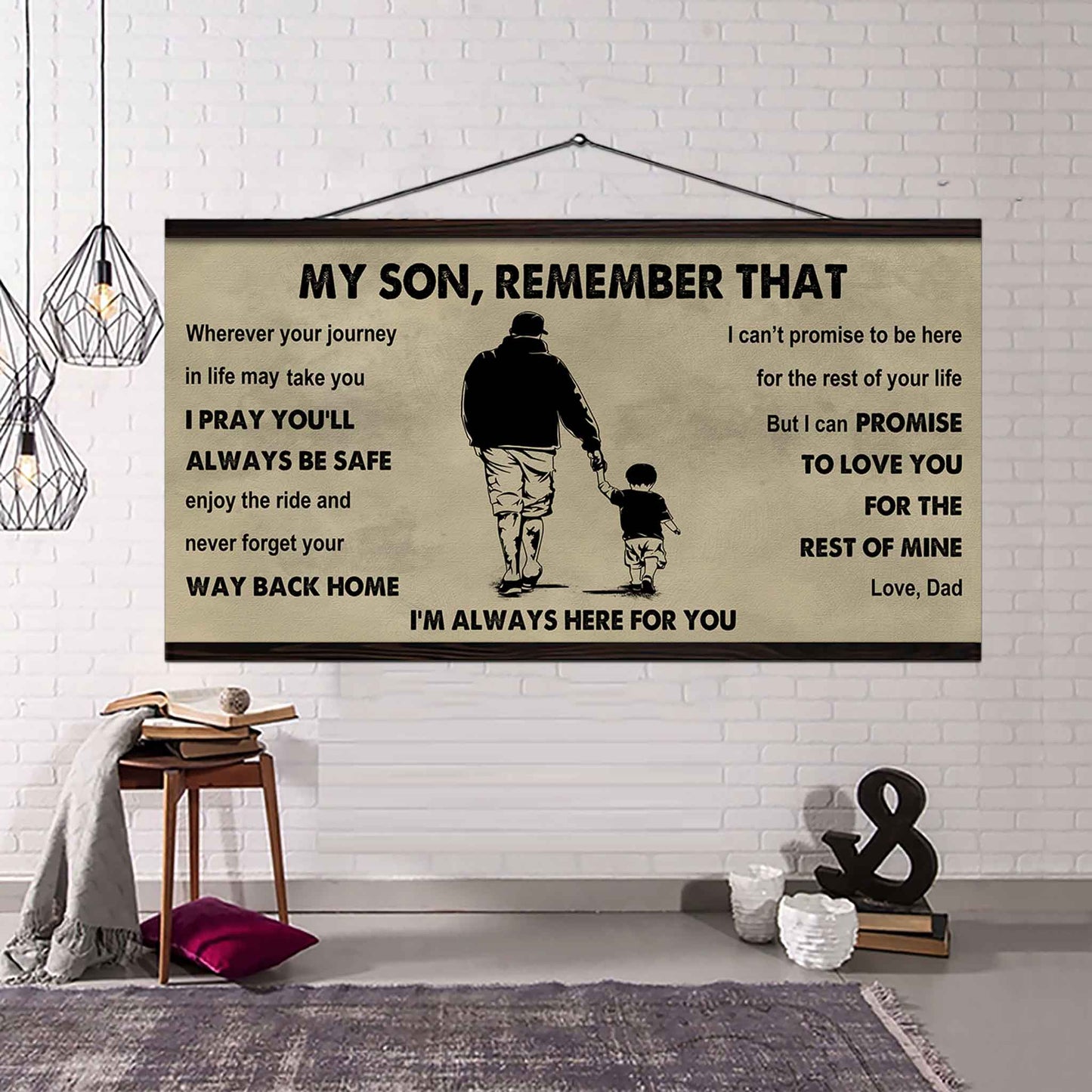 Personalized DRB Poster Canvas - My Son Remember That Never Forget Your Way Back Home