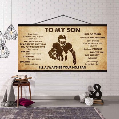 Personalized Sport Poster Canvas I'll Be Your No 1 Fan Dad To Son - That You Are Braver Than You Believe Just Go Forth